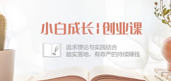小白成长创业课：追求理论与实践结合，踏实落地，有尊严的持续赚钱-42节-800资源网