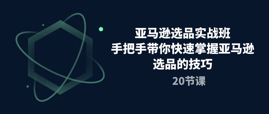 亚马逊选品实战班，手把手带你快速掌握亚马逊选品的技巧（20节课）-800资源网