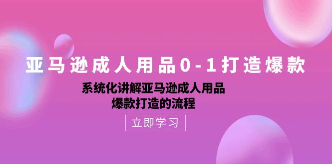 亚马逊成人用品0-1打造爆款：系统化讲解亚马逊成人用品爆款打造的流程-800资源网