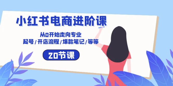 小红书电商进阶课：从0开始走向专业 起号/开店流程/爆款笔记/等等（20节）-800资源网