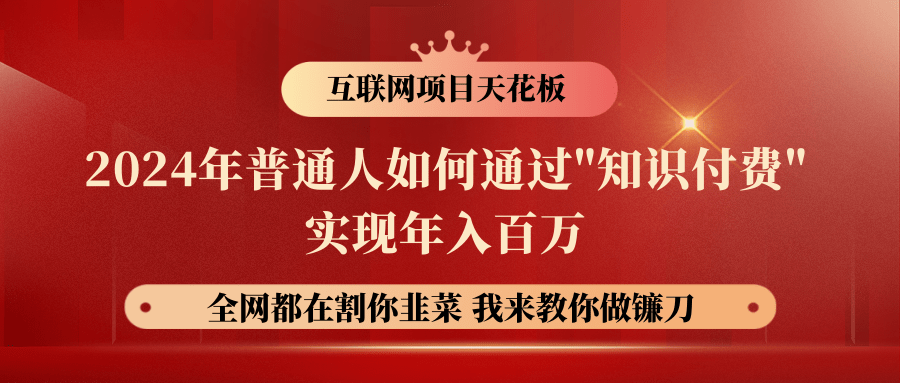 2024年普通人如何通过"知识付费"月入十万年入百万，实现财富自由-800资源网