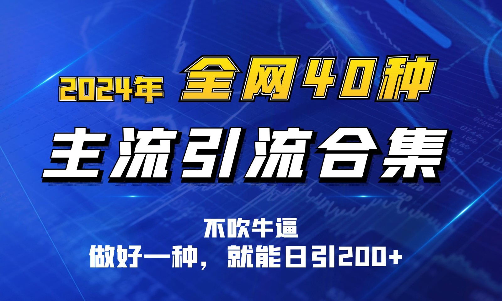 2024年全网40种暴力引流合计，做好一样就能日引100+-800资源网