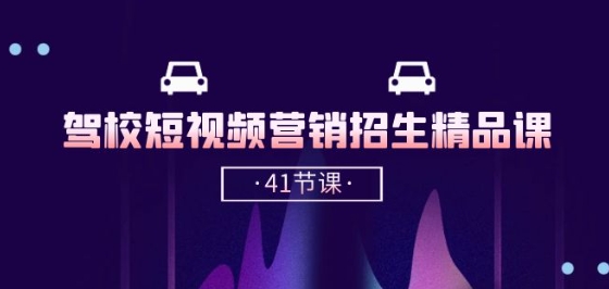 驾校-短视频营销招生精品课：抖音推广技巧，抖音短视频招生(41节课)-800资源网
