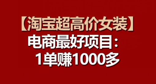 【淘宝超高价女装】电商最好项目：每一单都是高利润-800资源网