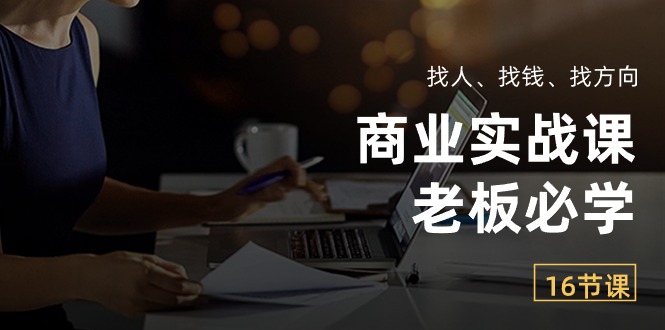 商业实战课【老板必学】：找人、找钱、找方向（16节课）-800资源网