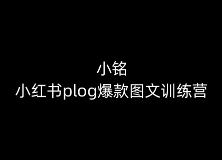 小铭-小红书plog爆款图文训练营，教你从0-1做小红书-800资源网