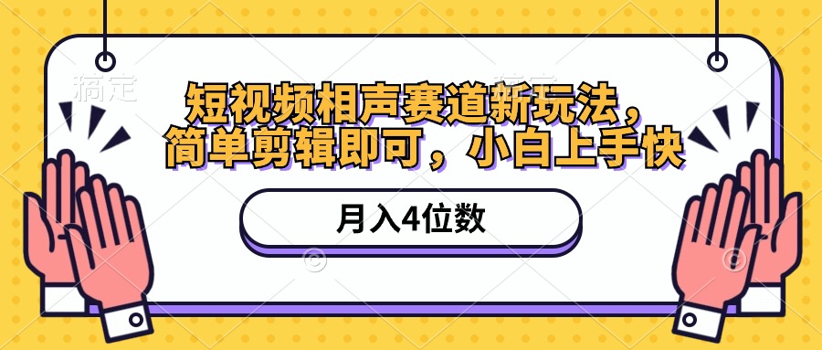 短视频相声赛道新玩法，简单剪辑即可，月入四位数（附软件+素材）-800资源网