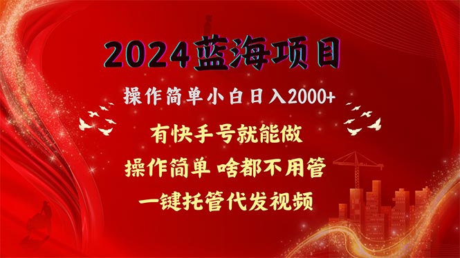 2024蓝海项目，网盘拉新，操作简单小白日入2000+，一键托管代发视频，…-800资源网