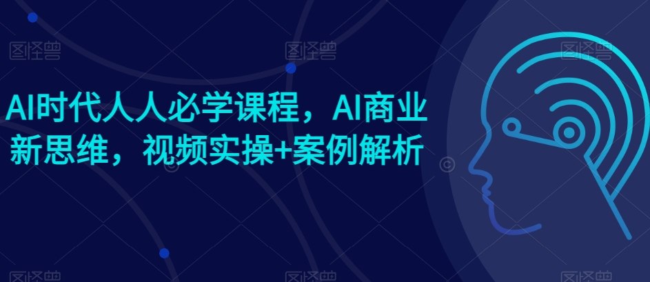 AI时代人人必学课程，AI商业新思维，视频实操+案例解析【赠AI商业爆款案例】-800资源网