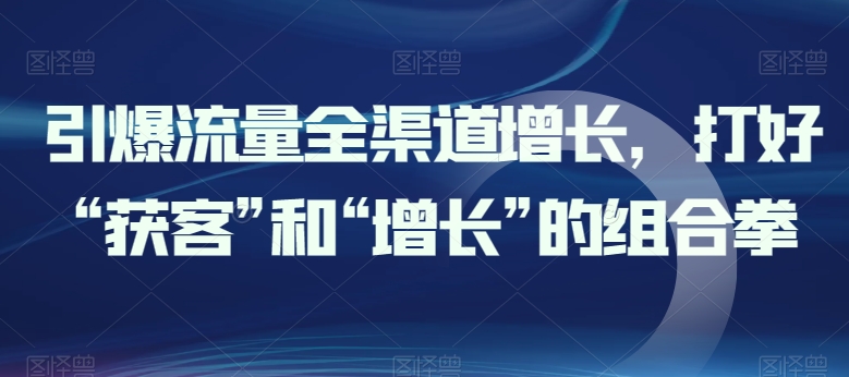 引爆流量全渠道增长，打好“获客”和“增长”的组合拳-800资源网
