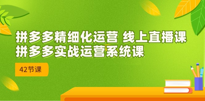拼多多精细化运营 线上直播课：拼多多实战运营系统课（更新47节）-800资源网