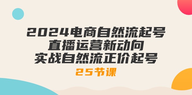 2024电商自然流起号，直播运营新动向 实战自然流正价起号（25节课）-800资源网