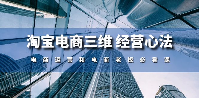 淘宝电商三维经营心法：电商运营和电商老板必看课（59节课）-800资源网