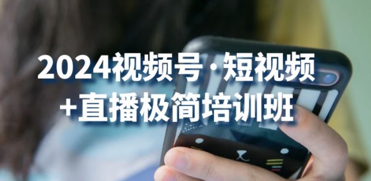 2024视频号·短视频+直播极简培训班：抓住视频号风口，流量红利-800资源网