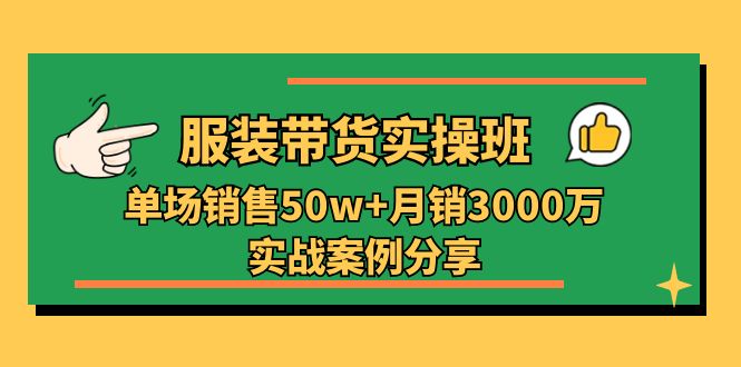 服装带货实操培训班：单场销售50w+月销3000万实战案例分享（27节）-800资源网