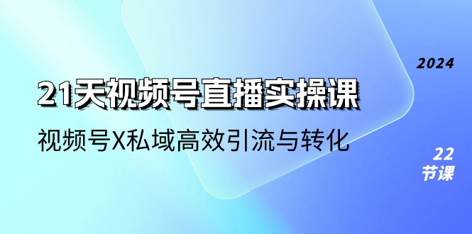 21天-视频号直播实操课，视频号X私域高效引流与转化（22节课）-800资源网