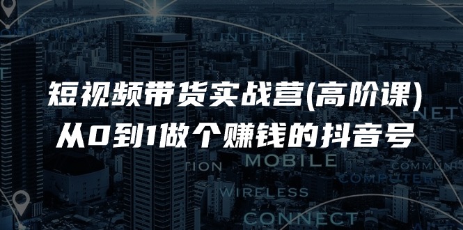 短视频带货实战营(高阶课)，从0到1做个赚钱的抖音号（17节课）-800资源网