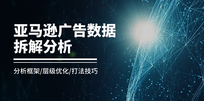 亚马逊广告数据拆解分析，分析框架/层级优化/打法技巧（8节课）-800资源网
