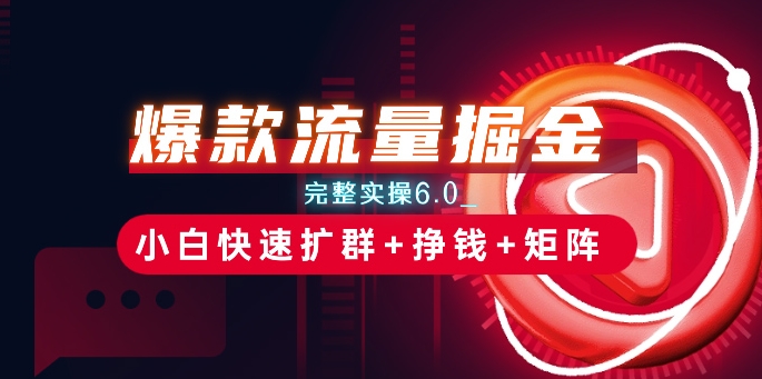 爆款流量掘金_完整实操6.0_小白快速扩群+挣钱+矩阵思路-800资源网