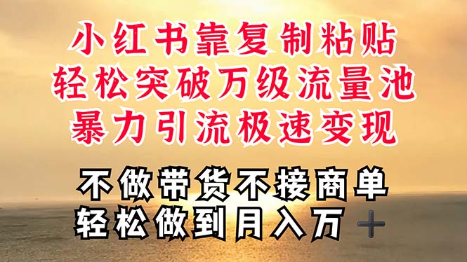 深层揭秘小红书，靠复制粘贴，一周突破万级流量池，无脑搬运，暴力引流…-800资源网