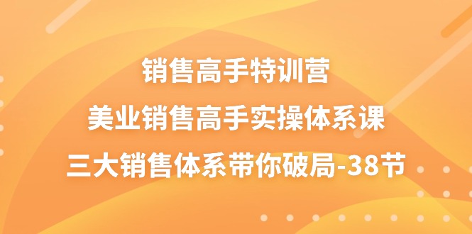 销售-高手特训营，美业-销售高手实操体系课，三大销售体系带你破局-38节-800资源网