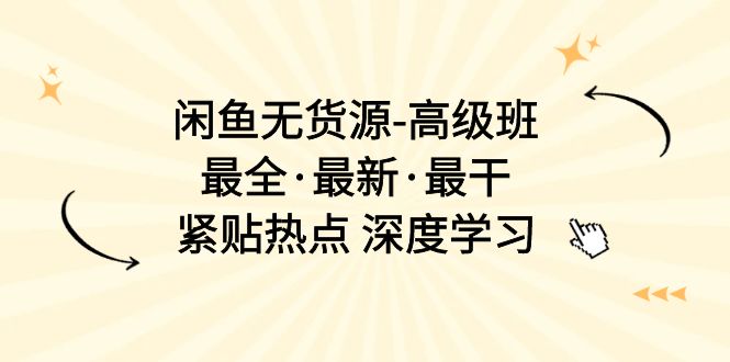闲鱼无货源-高级班，最全·最新·最干，紧贴热点 深度学习（17节课）-800资源网