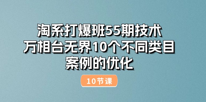 淘系打爆班55期技术：万相台无界10个不同类目案例的优化（10节）-800资源网