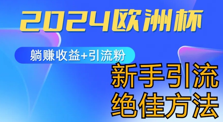 2024欧洲杯风口的玩法及实现收益躺赚+引流粉丝的方法，新手小白绝佳项目-800资源网