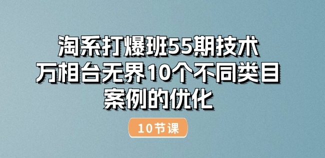 淘系打爆班55期技术：万相台无界10个不同类目案例的优化(10节)-800资源网