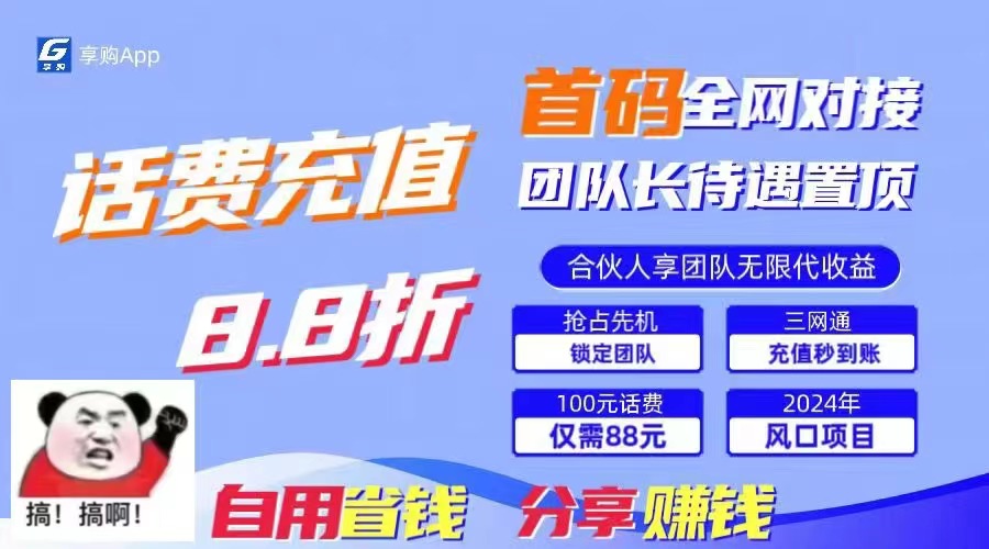 88折冲话费，立马到账，刚需市场人人需要，自用省钱分享轻松日入千元，…-800资源网