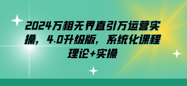 2024万相无界直引万运营实操，4.0升级版，系统化课程 理论+实操-800资源网
