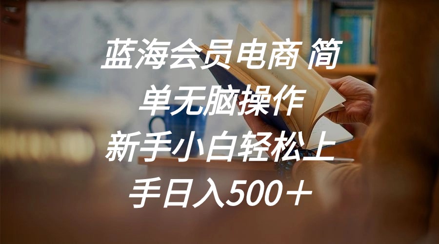 蓝海会员电商 简单无脑操作 新手小白轻松上手日入500＋-800资源网