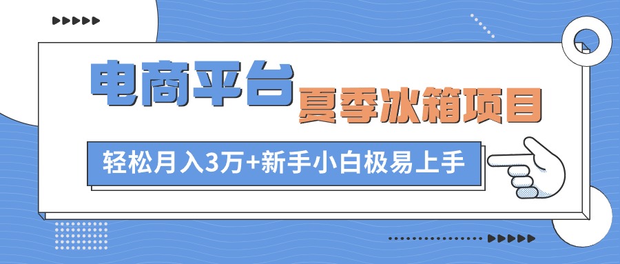 电商平台夏季冰箱项目，轻松月入3万+，新手小白极易上手-800资源网