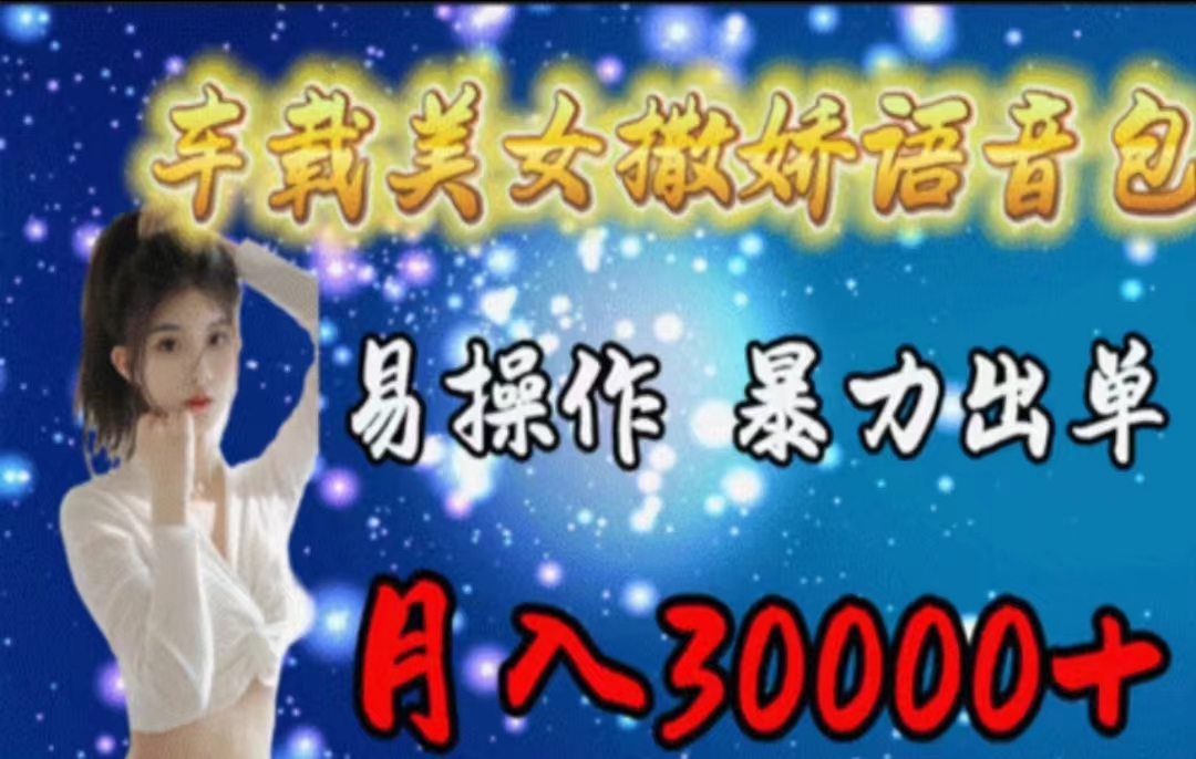 车载美女撒娇语音包，执行就出单，月入3000＋，小白看完课程就能马上实操-800资源网