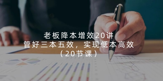 老板 降本增效20讲，管好 三本五效，实现低本高效（20节课）-800资源网