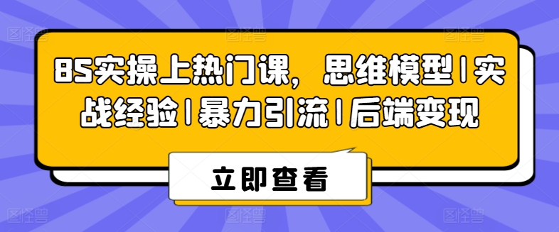 8S实操上热门课，思维模型|实战经验|暴力引流|后端变现-800资源网