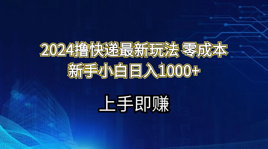 2024撸快递最新玩法零成本新手小白日入1000+-800资源网