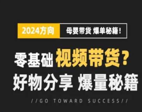 短视频母婴赛道实操流量训练营，零基础视频带货，好物分享，爆量秘籍-800资源网