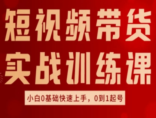 短视频带货实战训练课，好物分享实操，小白0基础快速上手，0到1起号-800资源网