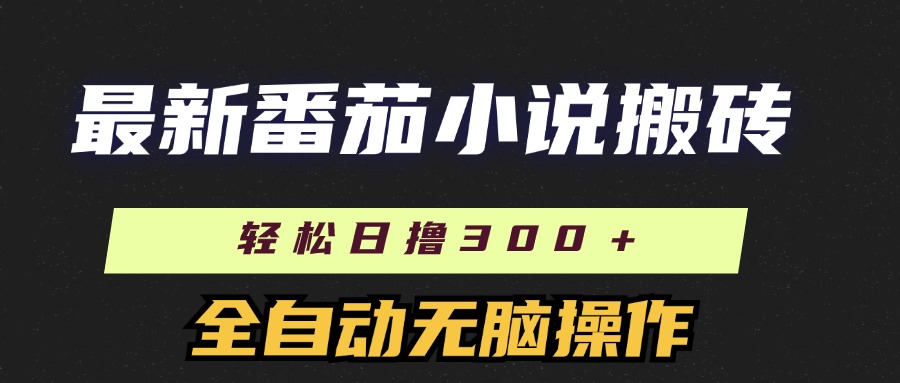 最新番茄小说搬砖，日撸300＋！全自动操作，可矩阵放大-800资源网
