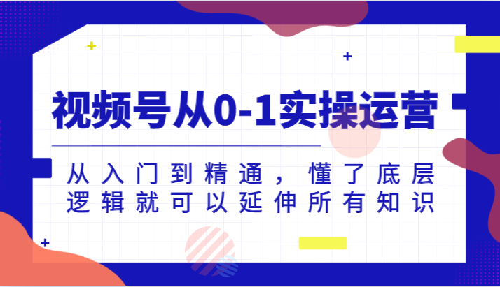 视频号从0-1实操运营，从入门到精通，懂了底层逻辑就可以延伸所有知识（更新2024.7）-800资源网