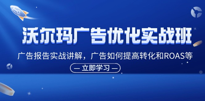 沃尔玛广告优化实战班，广告报告实战讲解，广告如何提高转化和ROAS等-800资源网