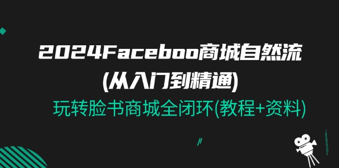 2024Faceboo 商城自然流(从入门到精通)，玩转脸书商城全闭环(教程+资料)-800资源网