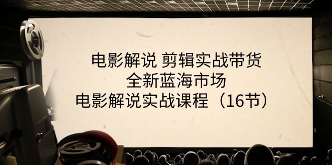 电影解说剪辑实战带货全新蓝海市场，电影解说实战课程（16节）-800资源网