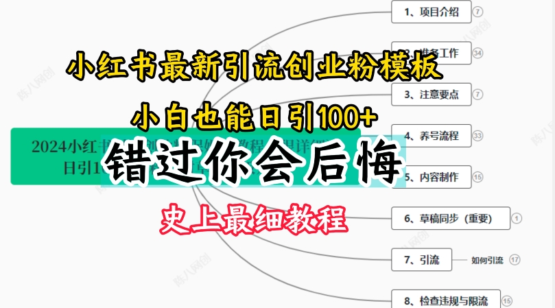 2024小红书引流创业粉史上最细教程，手把手教你引流-800资源网