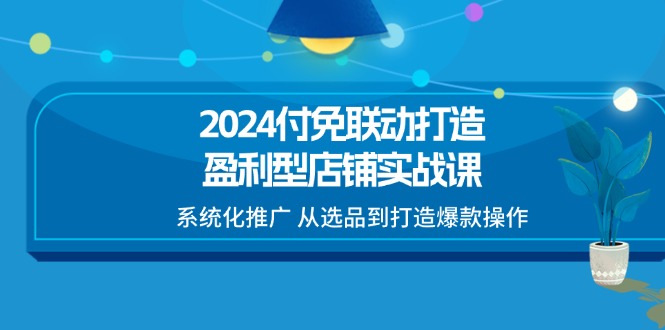 2024付免联动-打造盈利型店铺实战课，系统化推广 从选品到打造爆款操作-800资源网