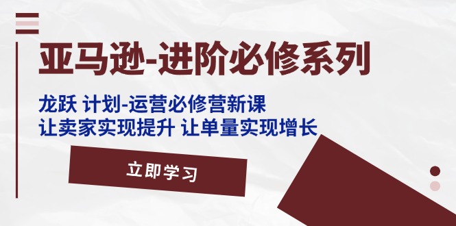 亚马逊-进阶必修系列，龙跃 计划-运营必修营新课，让卖家实现提升 让单…-800资源网