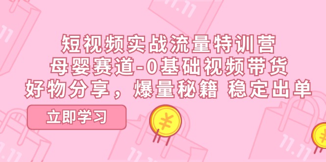 短视频实战流量特训营，母婴赛道-0基础带货，好物分享，爆量秘籍 稳定出单-800资源网