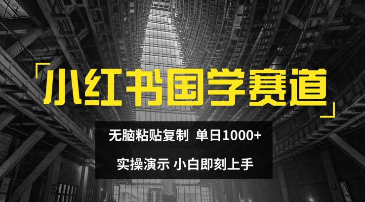 小红书国学赛道，无脑粘贴复制，单日1K，实操演示，小白即刻上手-800资源网