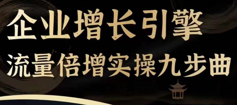 企业增长引擎流量倍增实操九步曲，一套课程帮你找到快速、简单、有效、可复制的获客+变现方式，-800资源网